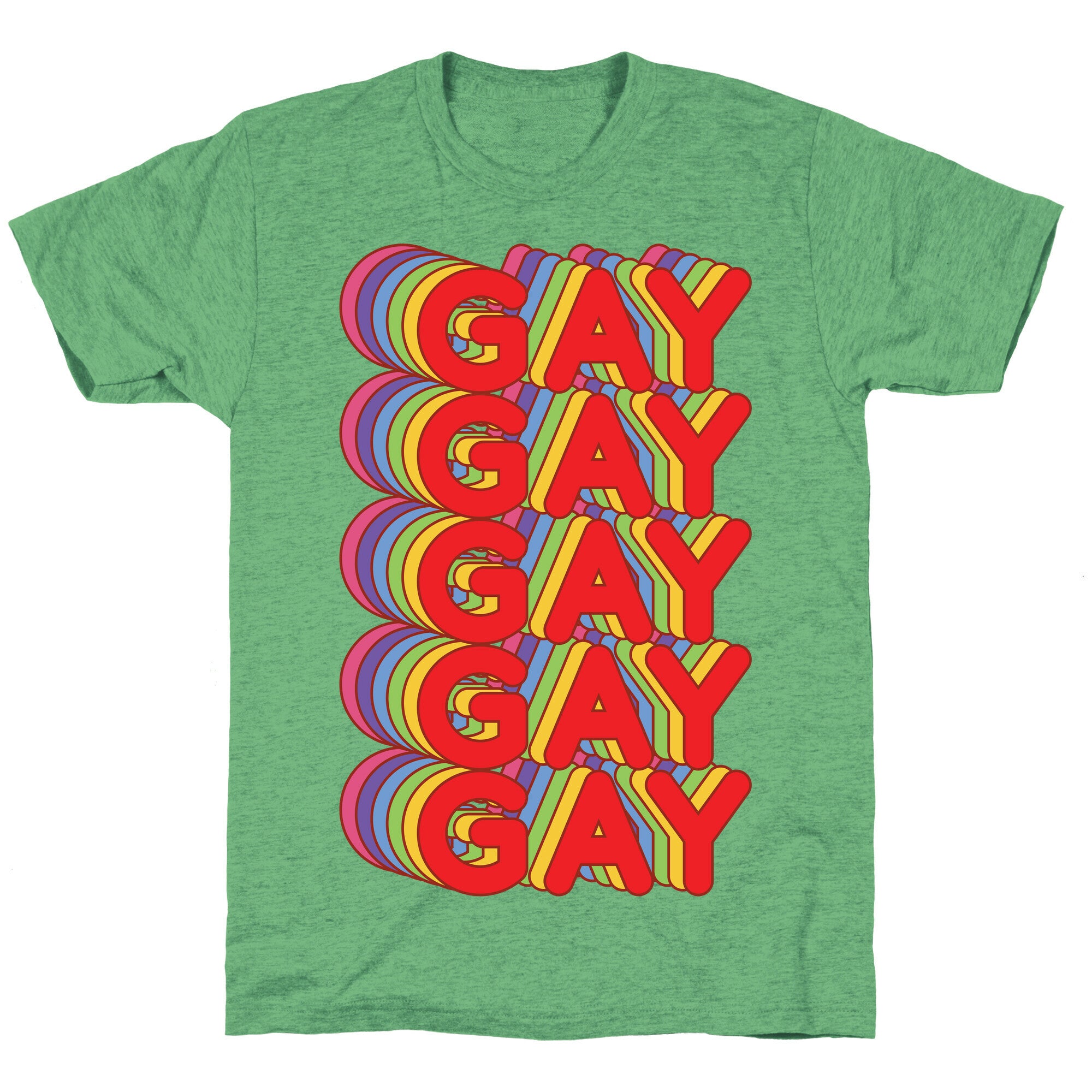 Gay Retro Rainbow Unisex Triblend Tee